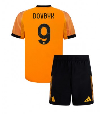 AS Roma Artem Dovbyk #9 Udebanetrøje Børn 2025-26 Kortærmet (+ Korte bukser)